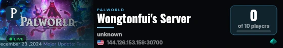 Wongtonfui's Server live status badge