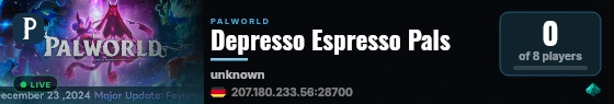 Depresso Espresso Pals live status badge