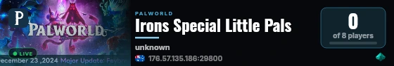 Irons Special Little Pals live status badge