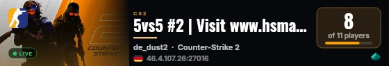 5vs5 #2 | Visit www.hsmania.net live status badge