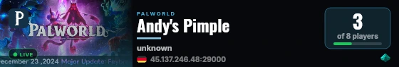 Andy's Pimple live status badge
