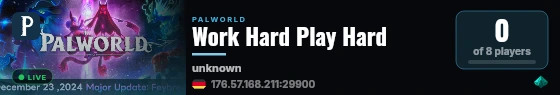 Work Hard Play Hard live status badge