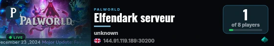 Elfendark serveur live status badge