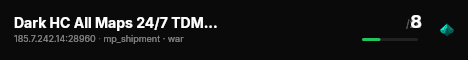 Dark HC All Maps 24/7 TDM Server live status badge
