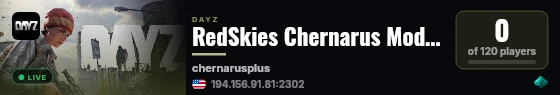 RedSkies Chernarus Modded live status badge