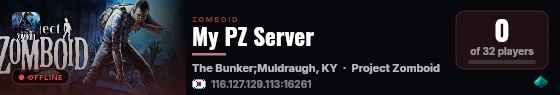My PZ Server live status badge