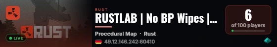 RUSTLAB | No BP Wipes | Solo Only | Just Wiped 23/08 live status badge