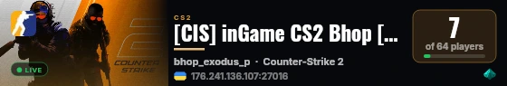 [CIS] inGame CS2 Bhop [VIP][TAS][NC][128tick] live status badge
