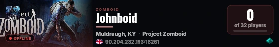 Johnboid live status badge