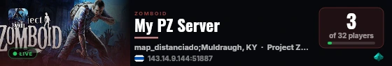 My PZ Server live status badge