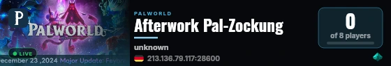 Afterwork Pal-Zockung live status badge