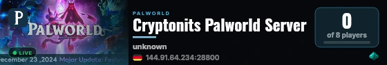 Cryptonits Palworld Server live status badge