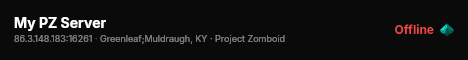 My PZ Server live status badge