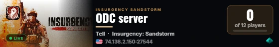 ODC server live status badge