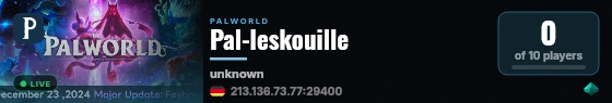 Pal-leskouille live status badge
