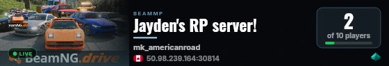 Jayden's RP server! live status badge
