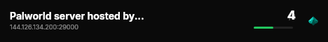 Palworld server hosted by G-Portal live status badge