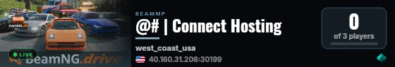 @# | Connect Hosting live status badge