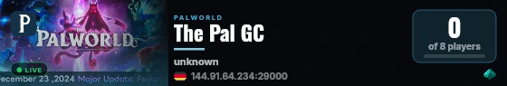 The Pal GC live status badge