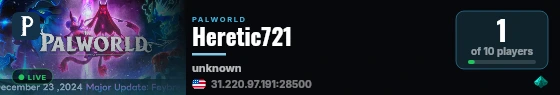 Heretic721 live status badge