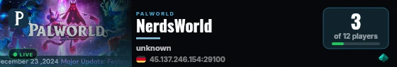 NerdsWorld live status badge