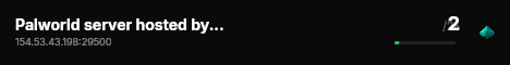 Palworld server hosted by G-Portal live status badge