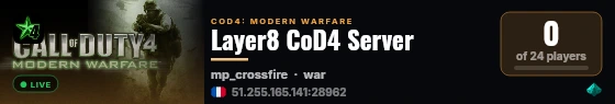 Layer8 CoD4 Server live status badge