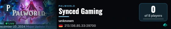 Synced Gaming live status badge