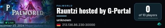 Rauntzi hosted by G-Portal live status badge