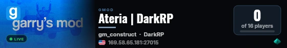 Ateria | DarkRP live status badge