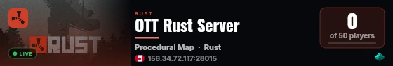OTT Rust Server live status badge