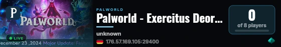 Palworld - Exercitus Deorum live status badge