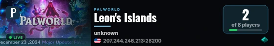 Leon's Islands live status badge