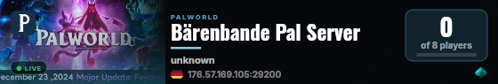 Bärenbande Pal Server live status badge