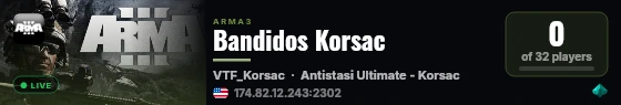 Bandidos Korsac live status badge