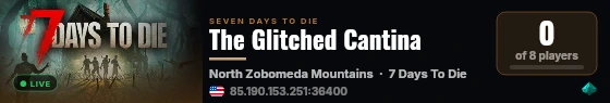 The Glitched Cantina live status badge