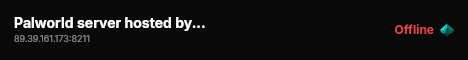 Palworld server hosted by G-Portal live status badge