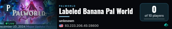 Labeled Banana Pal World live status badge