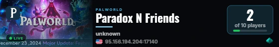 Paradox N Friends live status badge