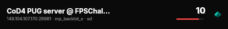 CoD4 PUG server @ FPSChallenge.eu live status badge