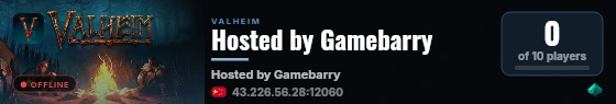 Hosted by Gamebarry live status badge