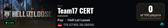 Team17 CERT live status badge