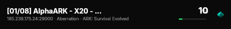 [01/08] AlphaARK - X20 - 4man [Aberration] - (v358.24) live status badge