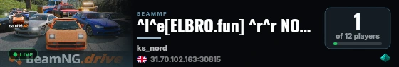 ^l^e[ELBRO.fun] ^r^r NORDSCHLEIFE, ^lAccount system!^r (nicknames, until BeamMP is back) live status badge