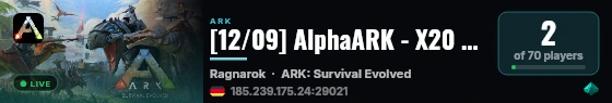 [12/09] AlphaARK - X20 - 4man [Ragnarok] - (v358.24) live status badge