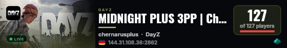 MIDNIGHT PLUS 3PP | Chernarus | WIPE 11.07 live status badge