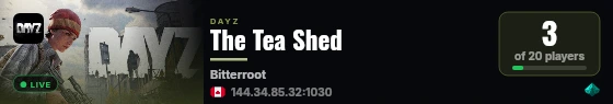 The Tea Shed live status badge