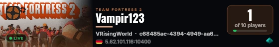 Vampir123 live status badge