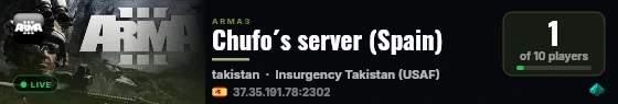 Chufo´s server (Spain) live status badge