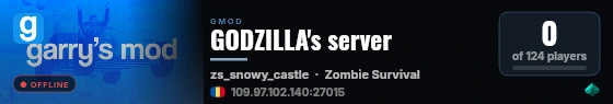 GODZILLA's server live status badge